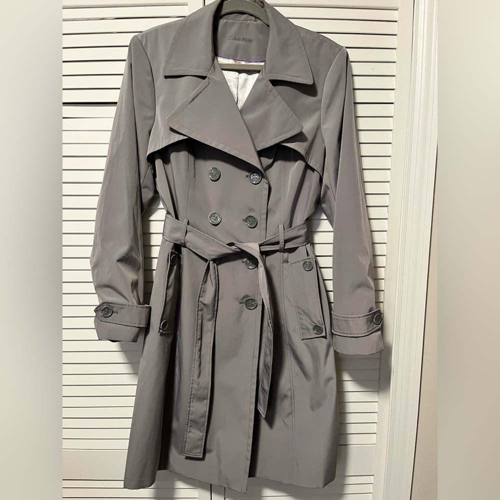Calvin Klein double-breasted trench coat rain coat large women’s